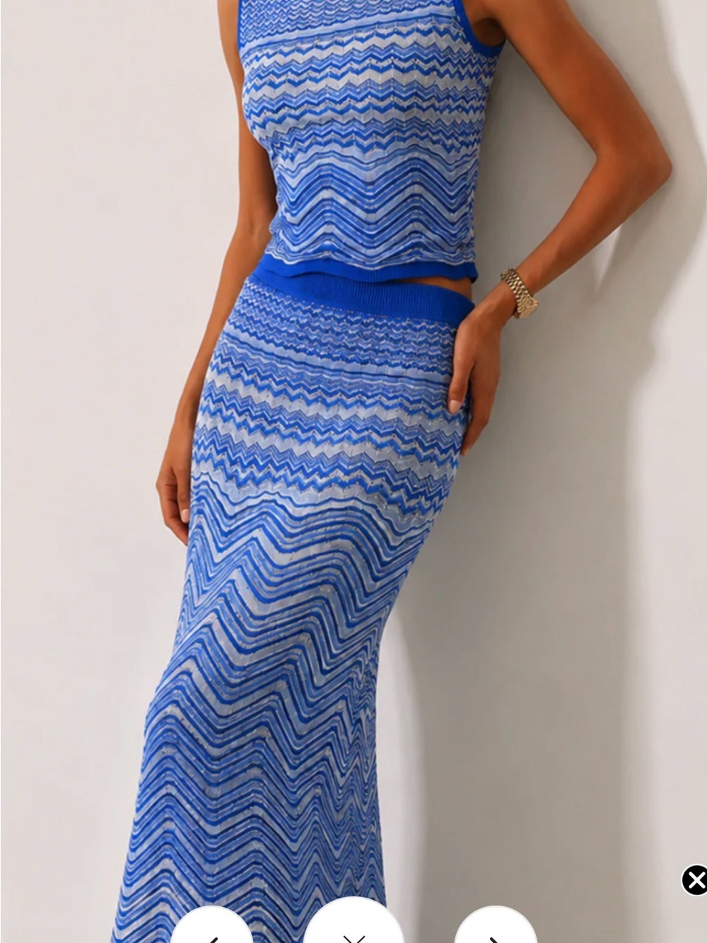 Chevron Knit Sleeveless Top & Maxi Skirt Set